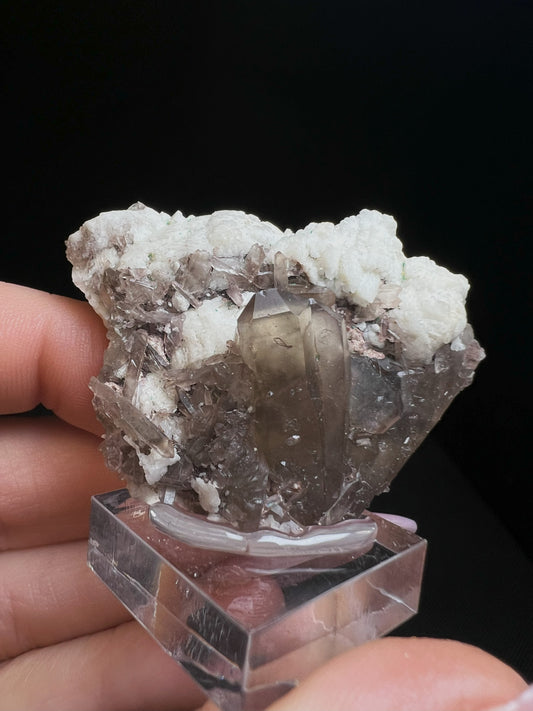 Smoky Quartz On Albite And Microcline From Papachacra, Catamarca, Argentina - Collectors Piece