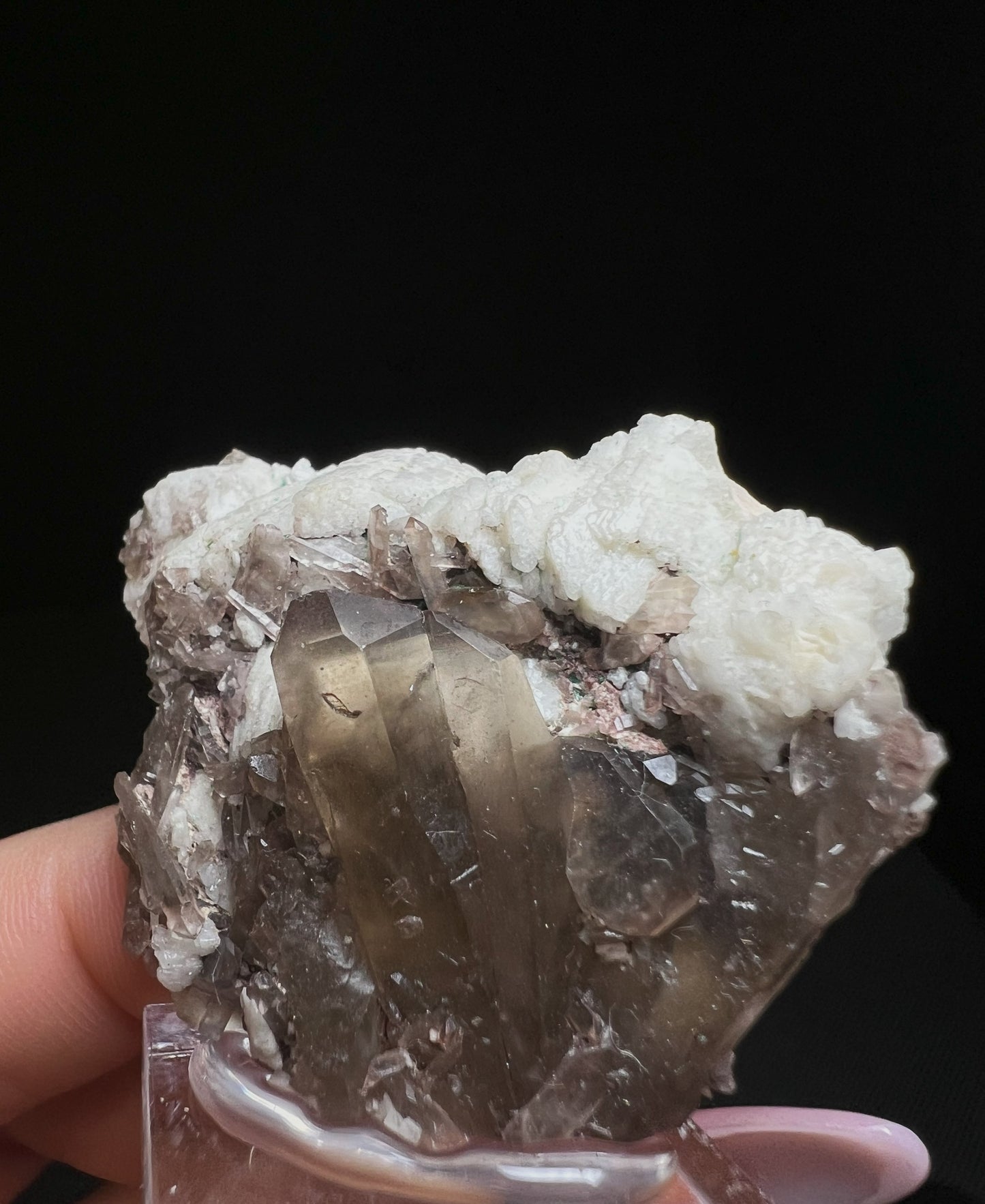Smoky Quartz On Albite And Microcline From Papachacra, Catamarca, Argentina - Collectors Piece