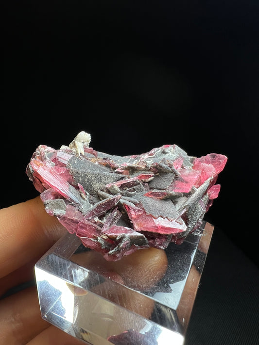 Phenomenal Rare Rhodonite Formation From Conselheiro Lafaiete Minas Gerais In Brazil (Stand Included)