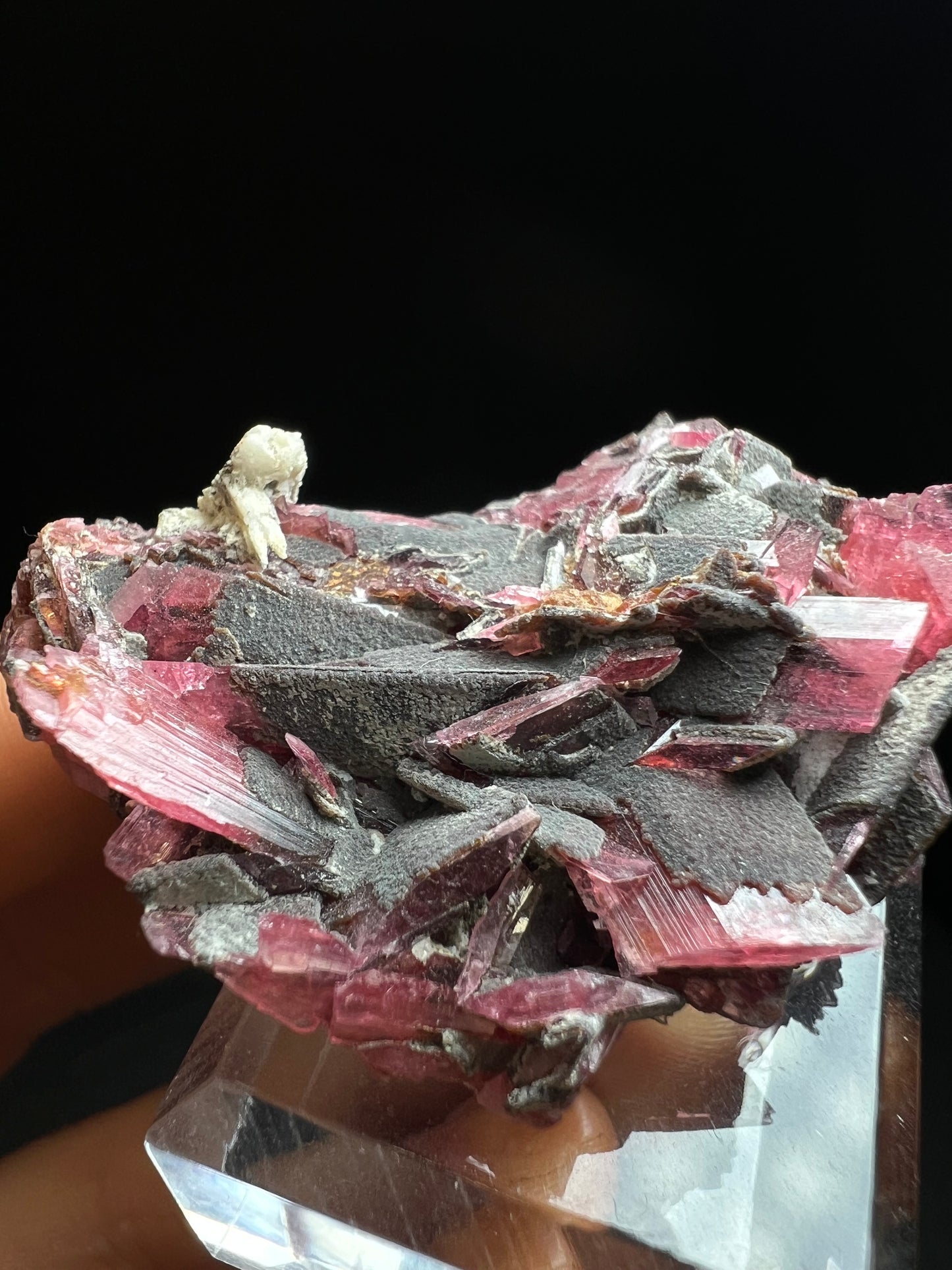 Phenomenal Rare Rhodonite Formation From Conselheiro Lafaiete Minas Gerais In Brazil (Stand Included)