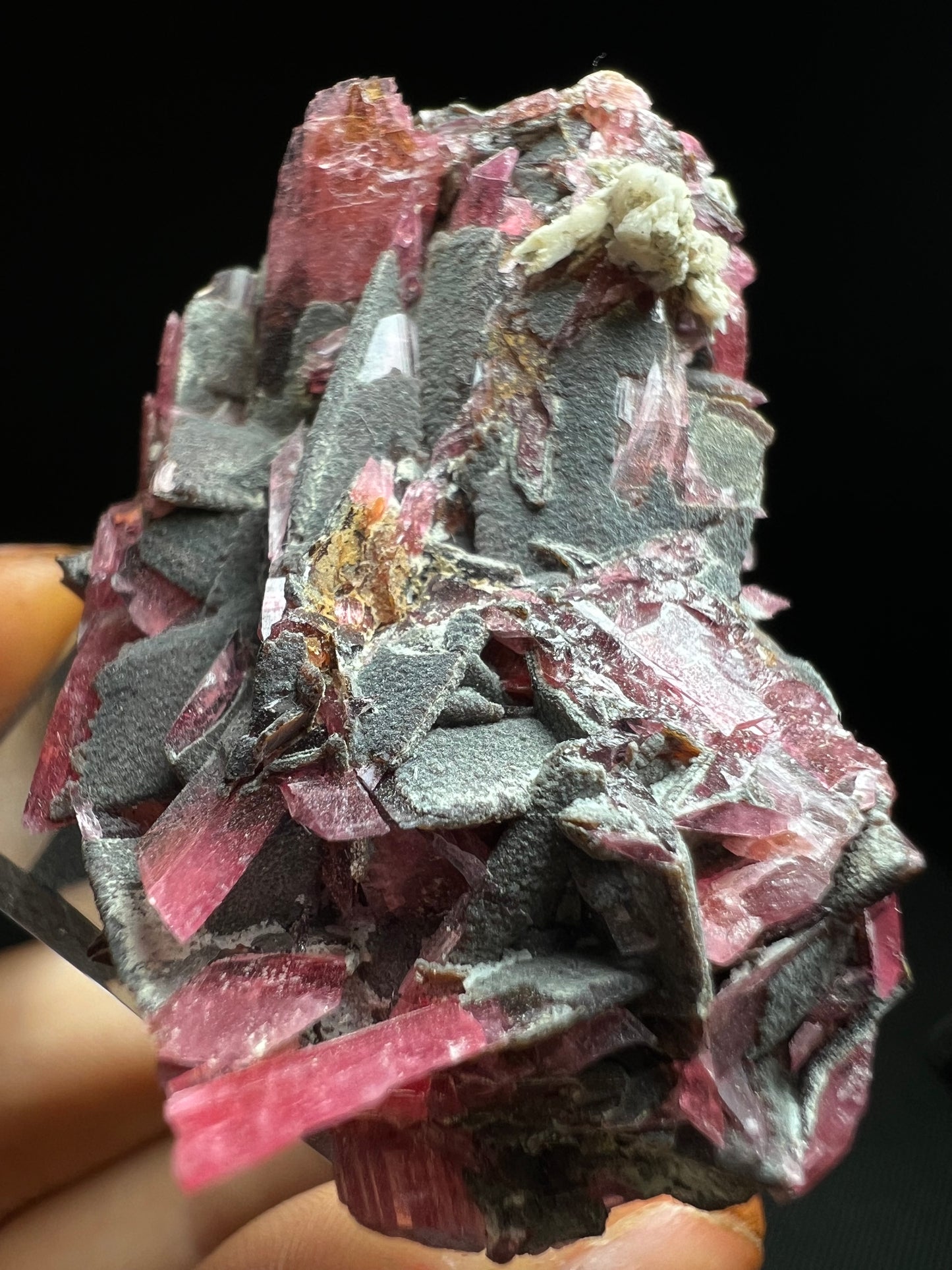 Phenomenal Rare Rhodonite Formation From Conselheiro Lafaiete Minas Gerais In Brazil (Stand Included)