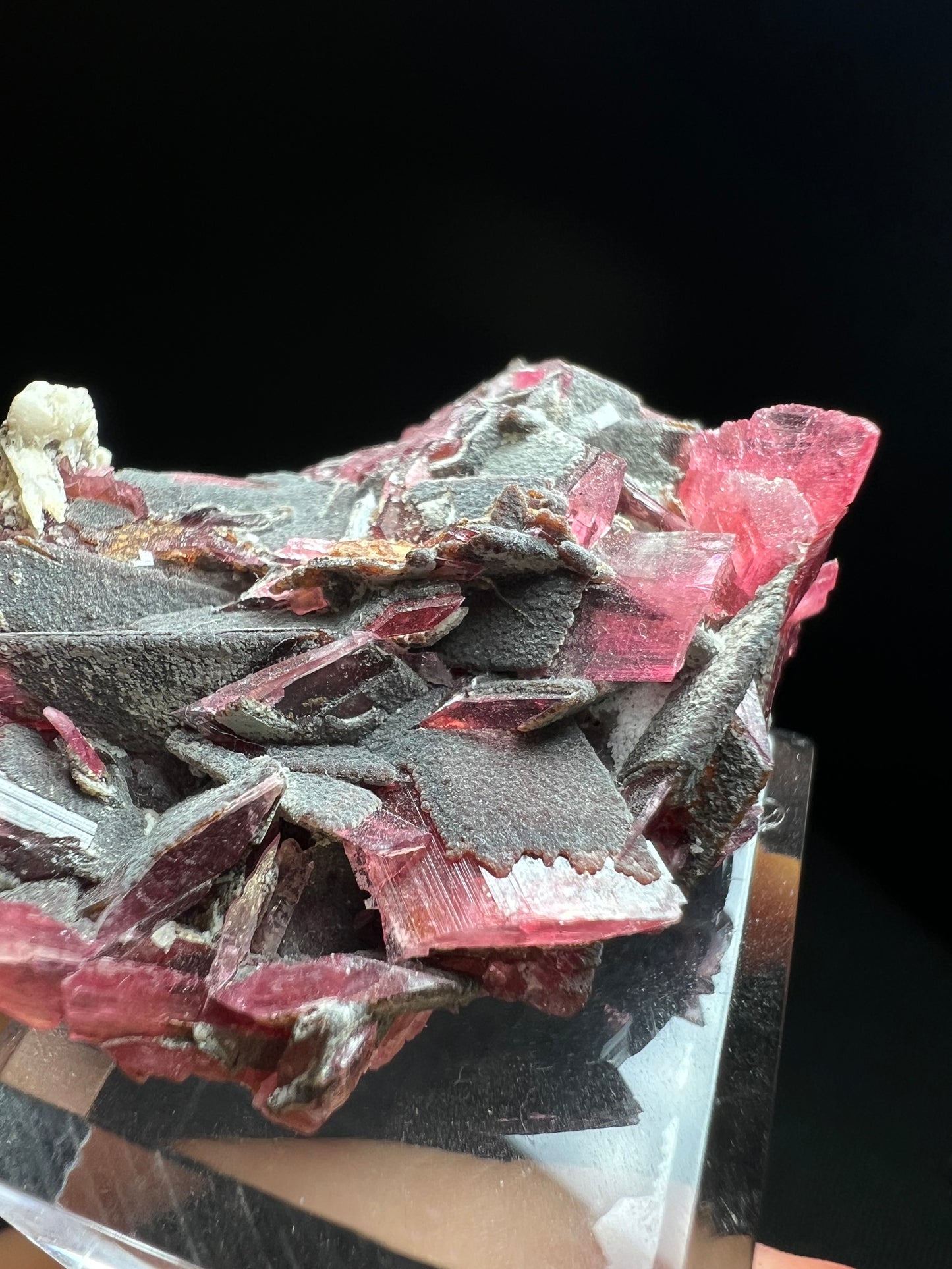 Phenomenal Rare Rhodonite Formation From Conselheiro Lafaiete Minas Gerais In Brazil (Stand Included)