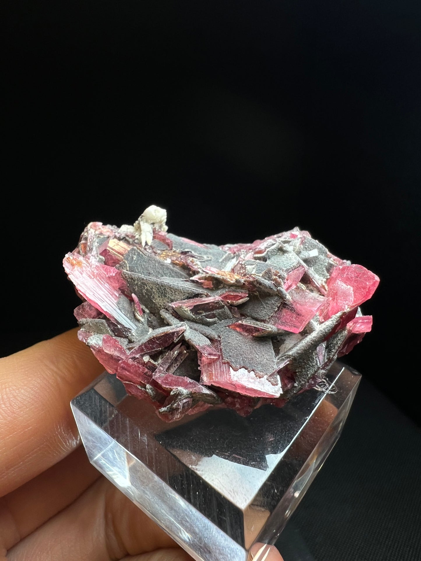 Phenomenal Rare Rhodonite Formation From Conselheiro Lafaiete Minas Gerais In Brazil (Stand Included)