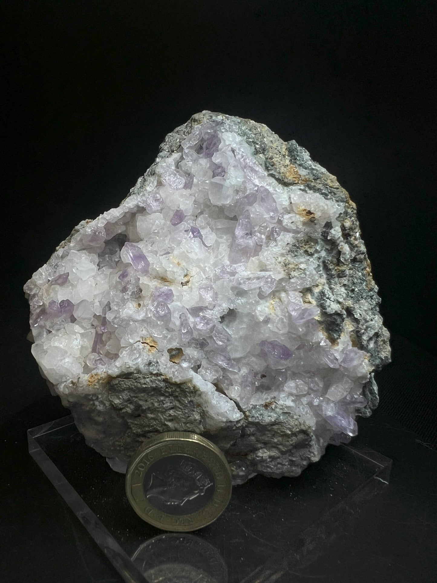 Amethyst On Calcite From Piedra Parada, Vera Cruz, Mexico- collectors piece