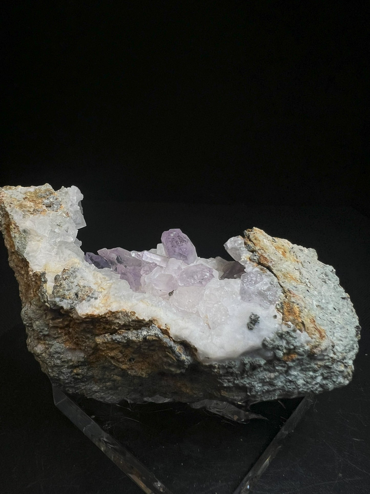Amethyst On Calcite From Piedra Parada, Vera Cruz, Mexico- collectors piece