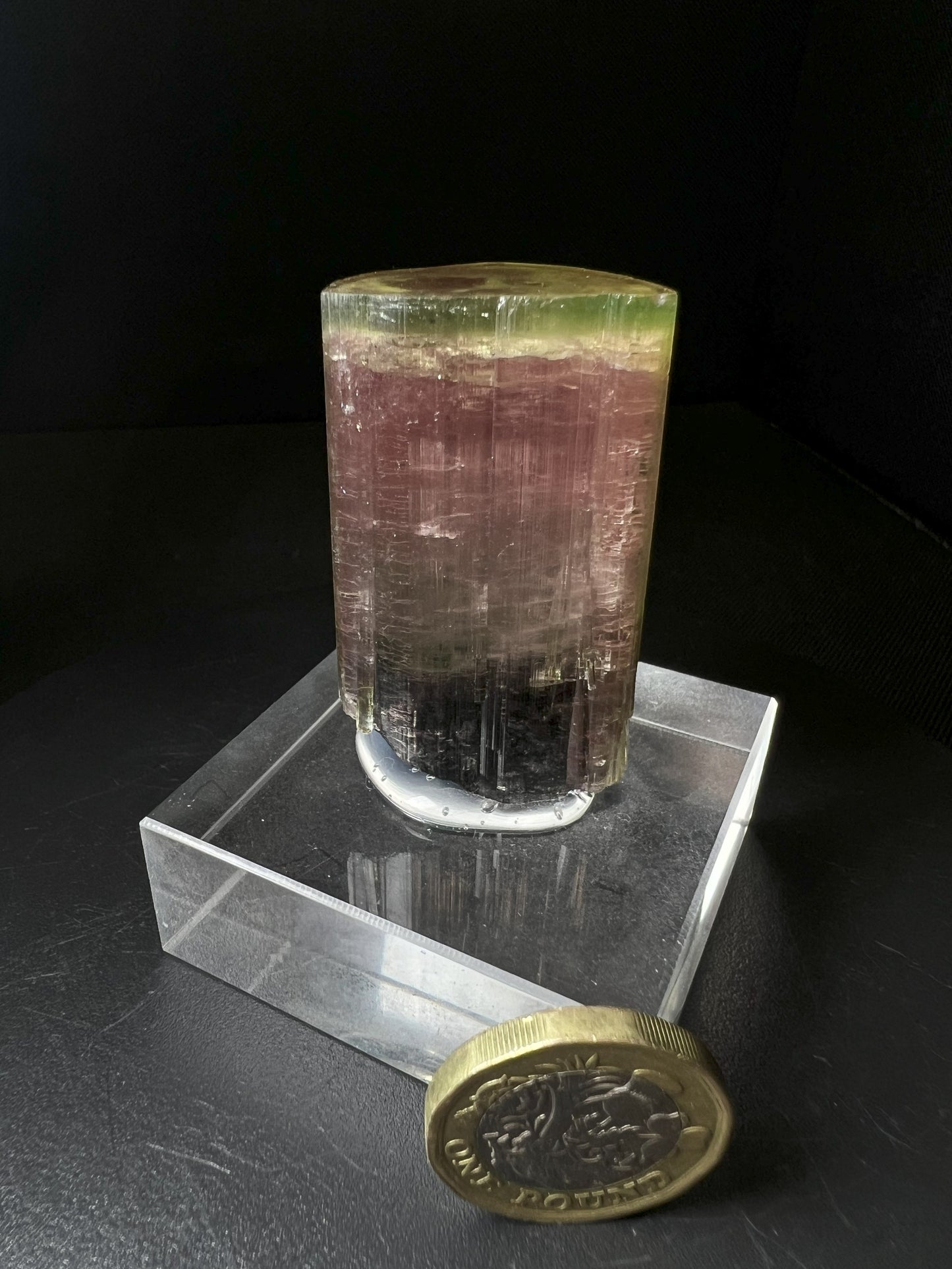 Watermelon Tourmaline On A Stand From Paprok mine, Nuristan, Afghanistan