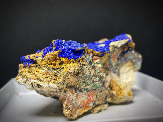Natural Raw Azurite On Matrix From Madagascar