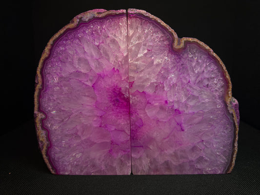 A Pair of Polished Pink Agate Bookends- Statement Piece, Home Décor