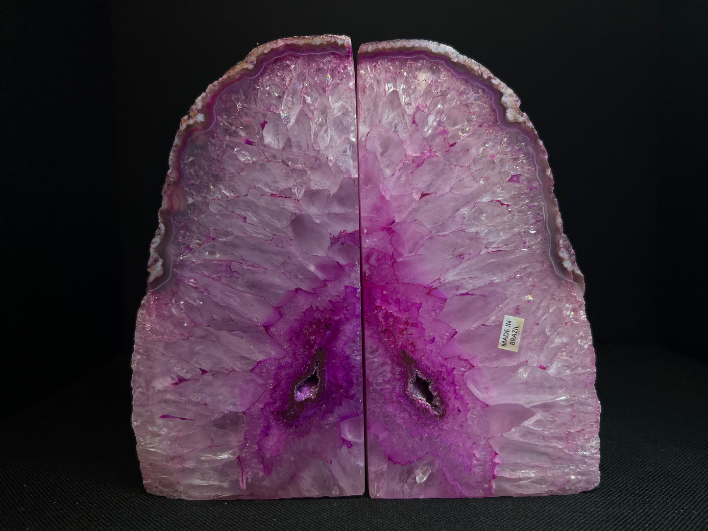 A Pair of Polished Pink Agate Bookends- Statement Piece, Home Décor
