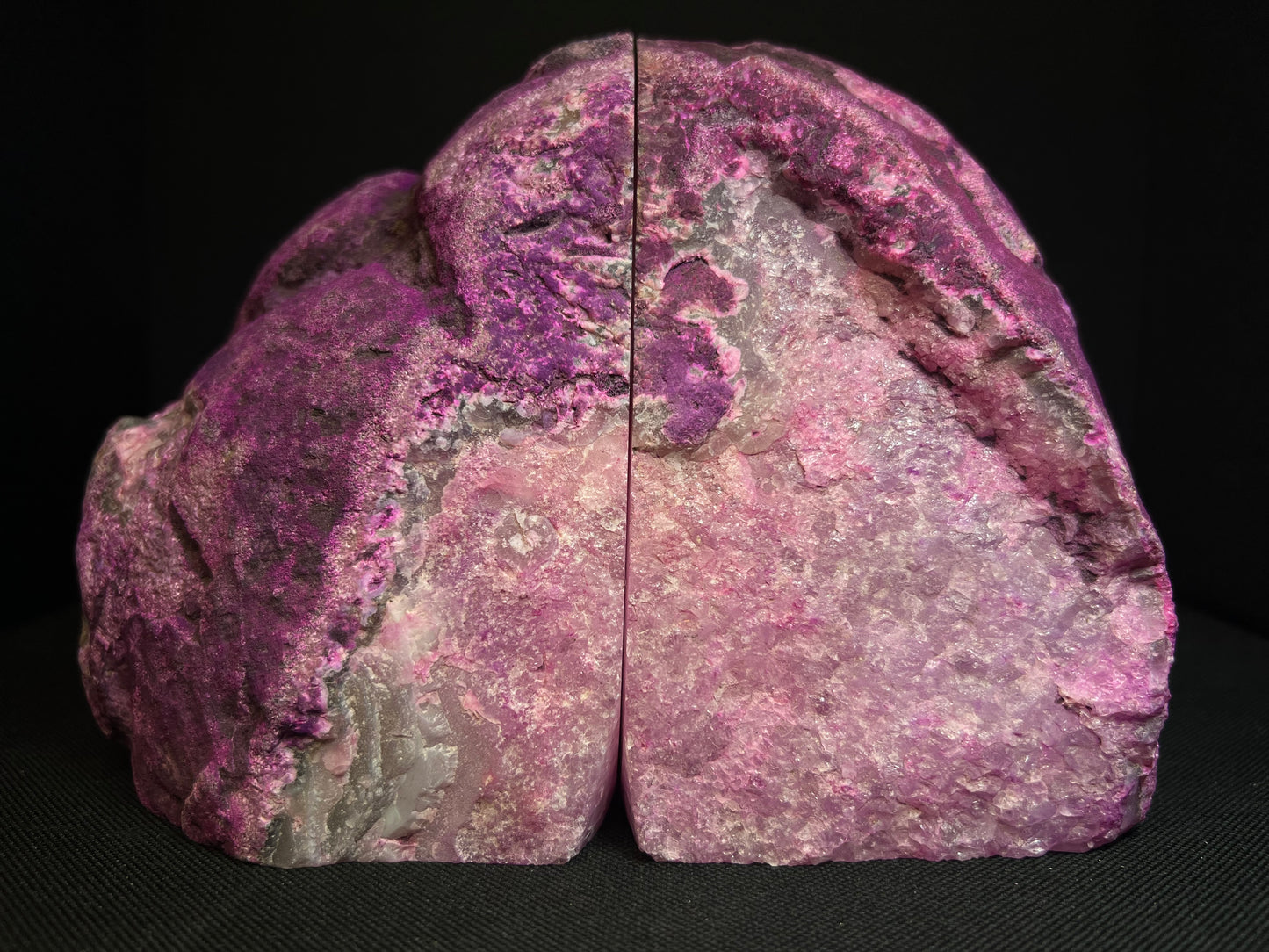 A Pair of Polished Pink Agate Bookends- Statement Piece, Home Décor
