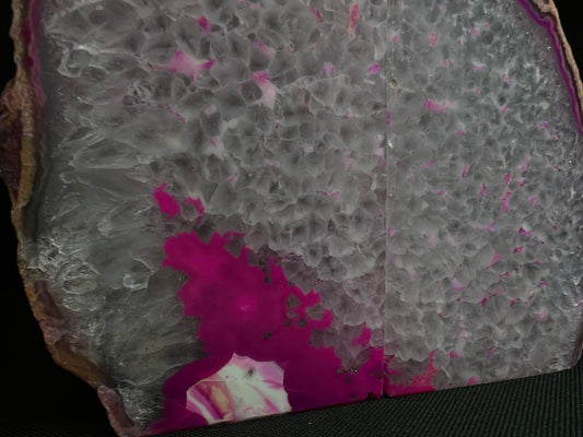 A Pair of Polished Pink Agate Bookends- Statement Piece, Home Décor