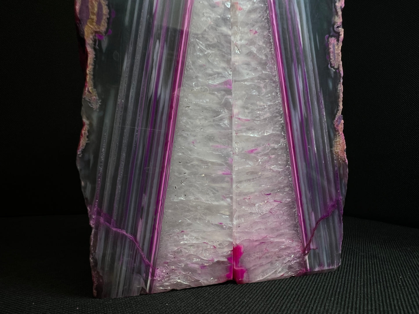 A Pair of Polished Pink Agate Bookends- Statement Piece, Home Décor