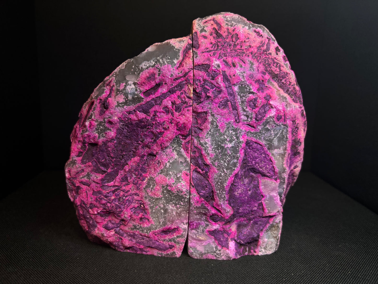 A Pair of Polished Pink Agate Bookends- Statement Piece, Home Décor