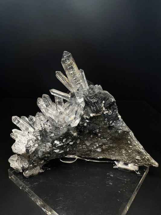 Hematite Rose With Clear Quartz Cluster From Jinlong Hill, Guangdong, China- Collectors Piece, Crystal Healing