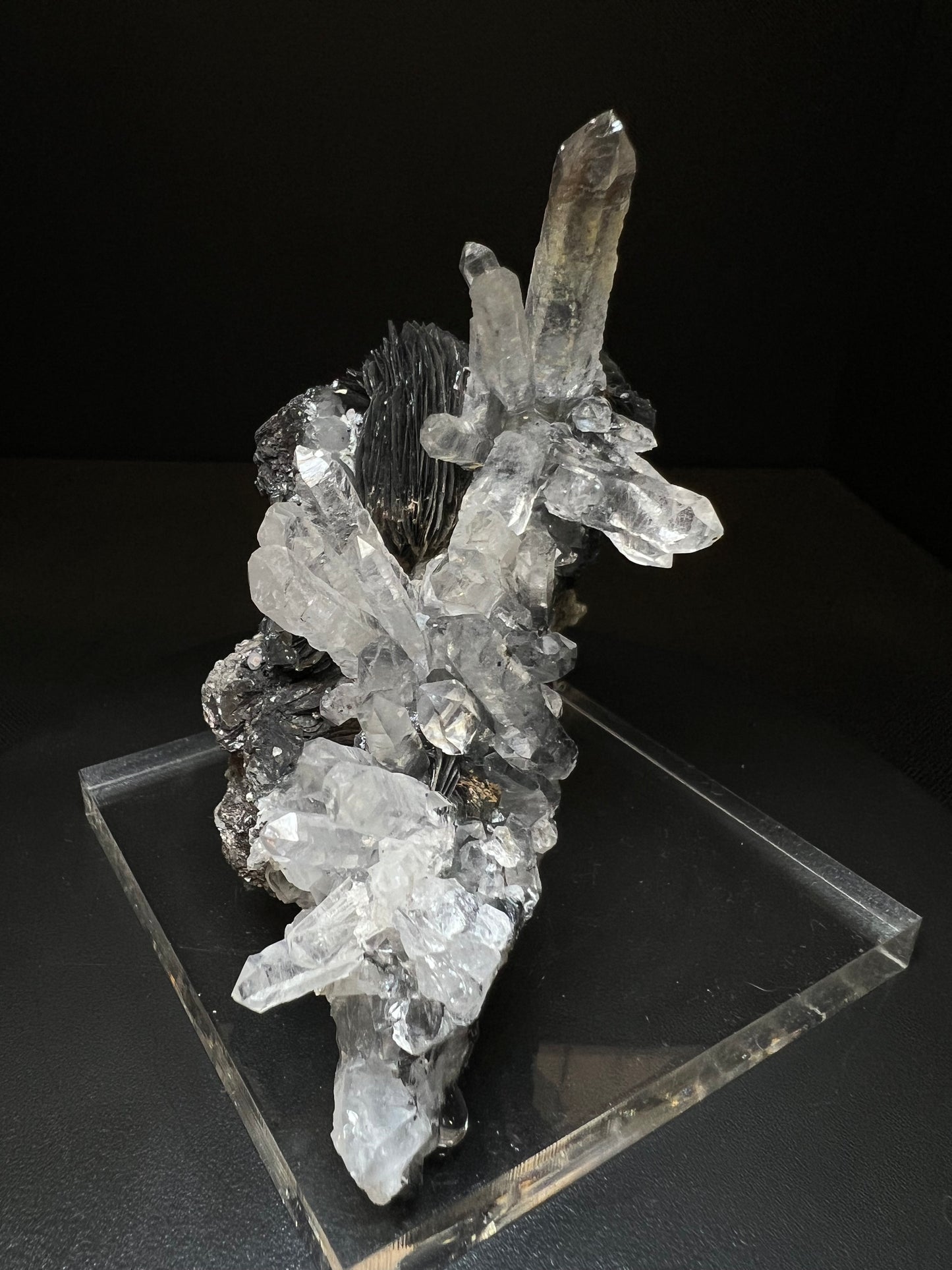 Hematite Rose With Clear Quartz Cluster From Jinlong Hill, Guangdong, China- Collectors Piece, Crystal Healing