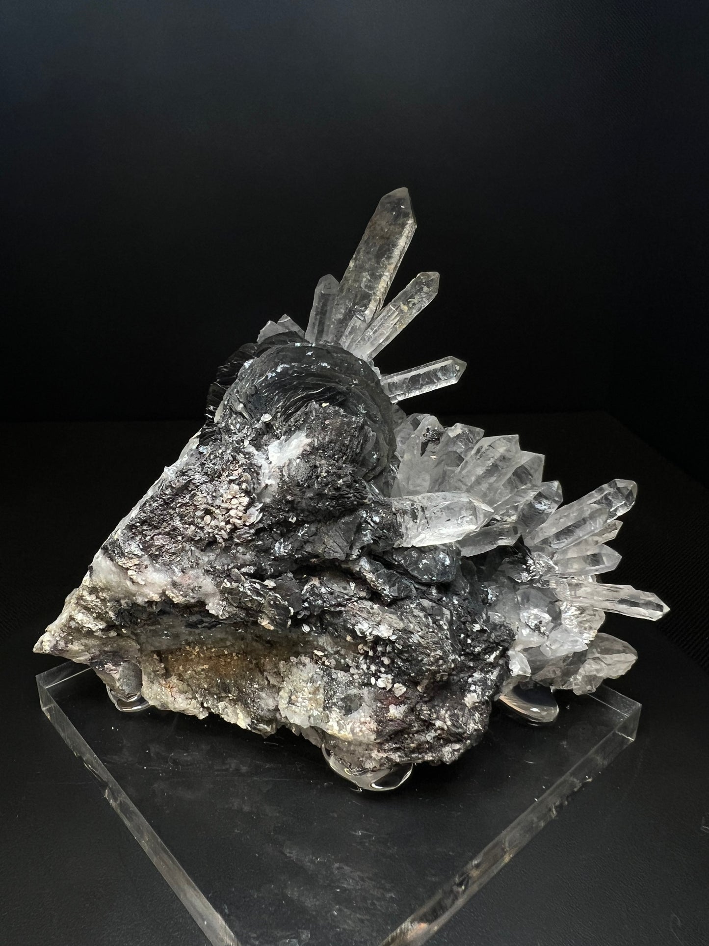 Hematite Rose With Clear Quartz Cluster From Jinlong Hill, Guangdong, China- Collectors Piece, Crystal Healing