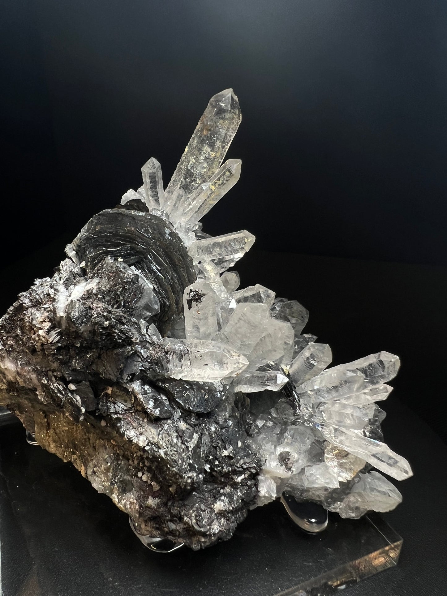 Hematite Rose With Clear Quartz Cluster From Jinlong Hill, Guangdong, China- Collectors Piece, Crystal Healing