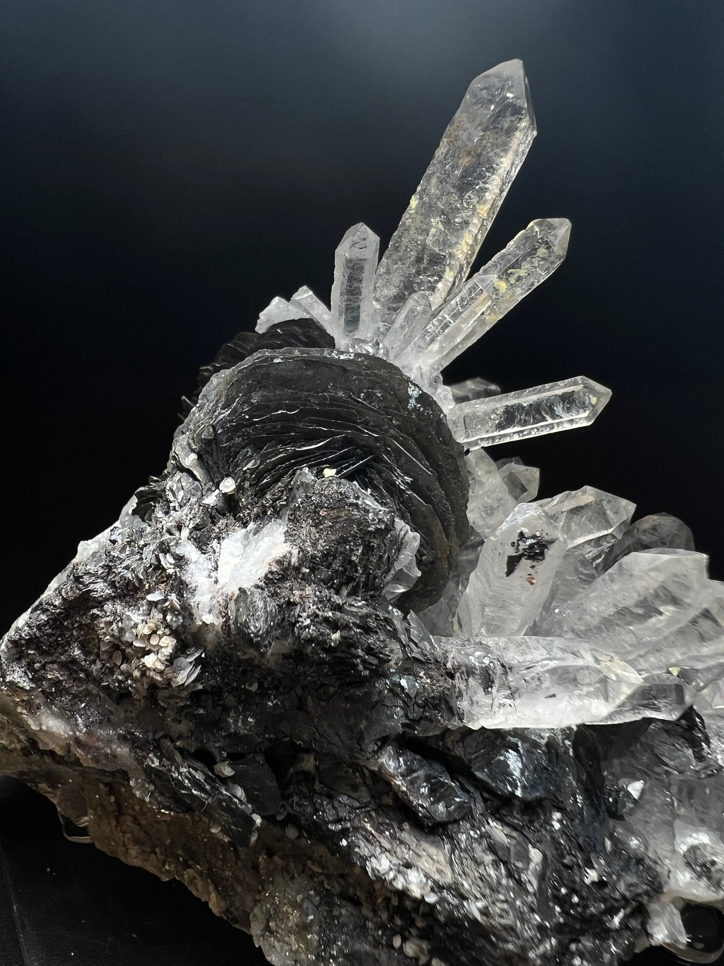 Hematite Rose With Clear Quartz Cluster From Jinlong Hill, Guangdong, China- Collectors Piece, Crystal Healing