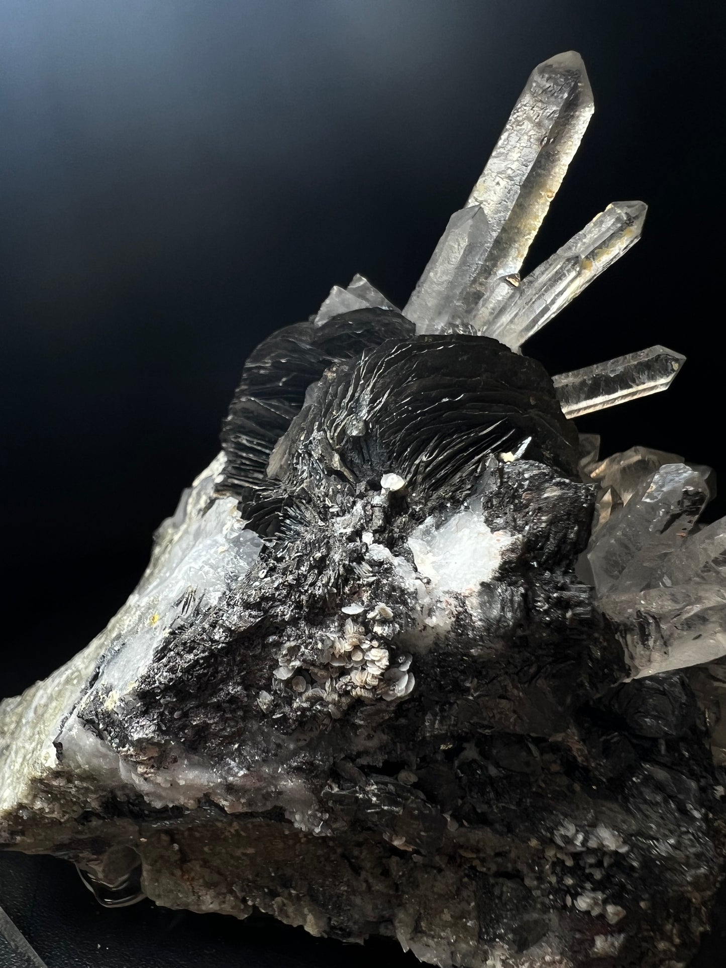Hematite Rose With Clear Quartz Cluster From Jinlong Hill, Guangdong, China- Collectors Piece, Crystal Healing