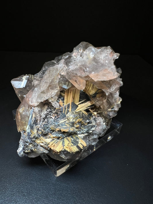 Amazing Rutile With Hematite And Quartz Specimen From Novo Horizonte, Bahia, Brazil- Collectors Piece, Crystal Healing