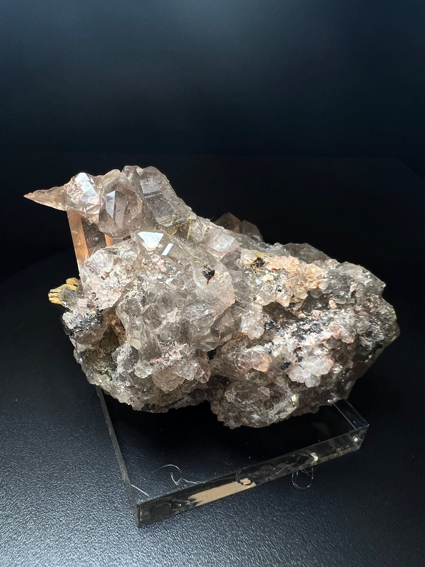 Amazing Rutile With Hematite And Quartz Specimen From Novo Horizonte, Bahia, Brazil- Collectors Piece, Crystal Healing