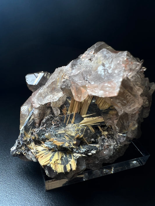 Amazing Rutile With Hematite And Quartz Specimen From Novo Horizonte, Bahia, Brazil- Collectors Piece, Crystal Healing