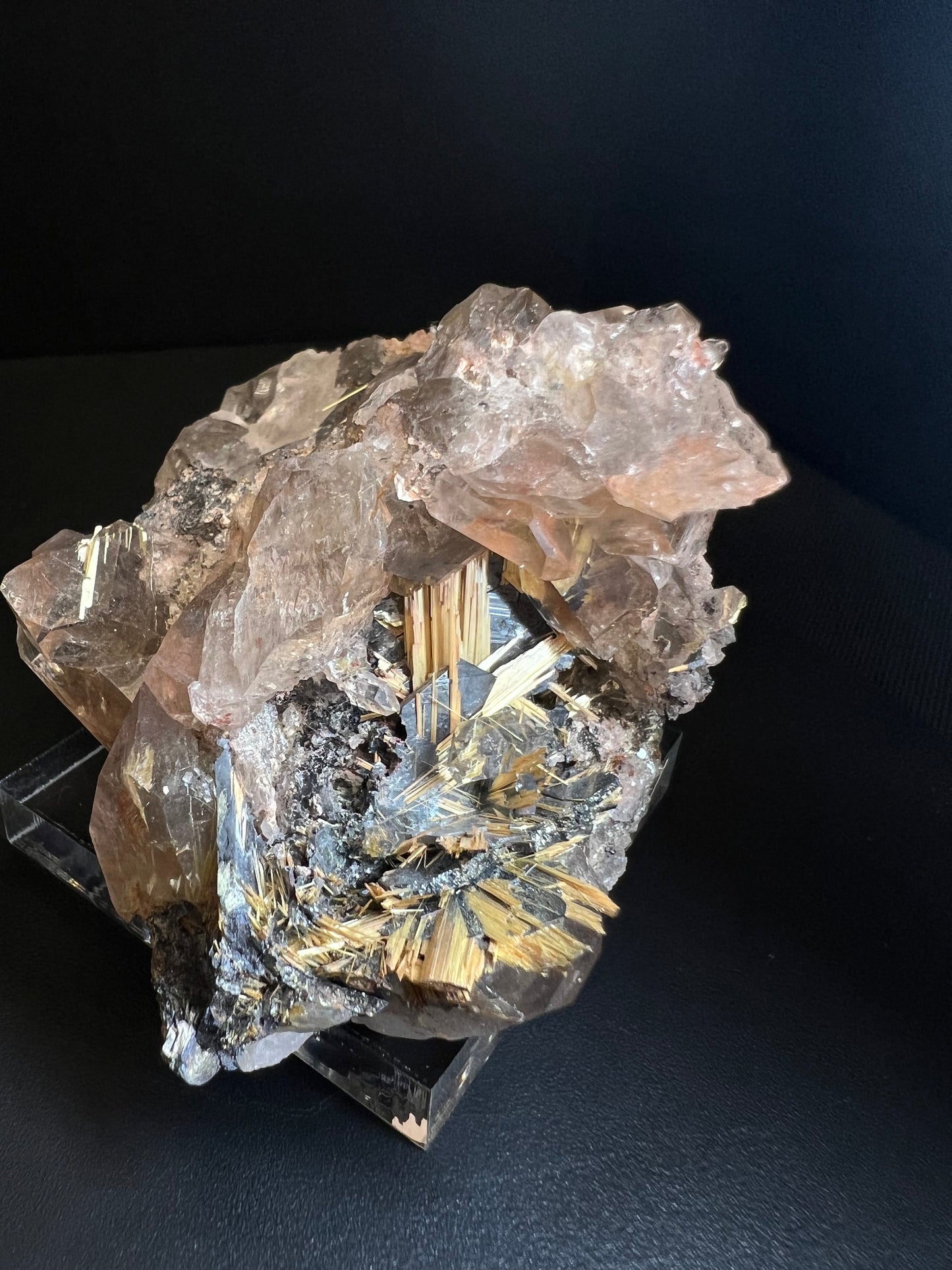 Amazing Rutile With Hematite And Quartz Specimen From Novo Horizonte, Bahia, Brazil- Collectors Piece, Crystal Healing