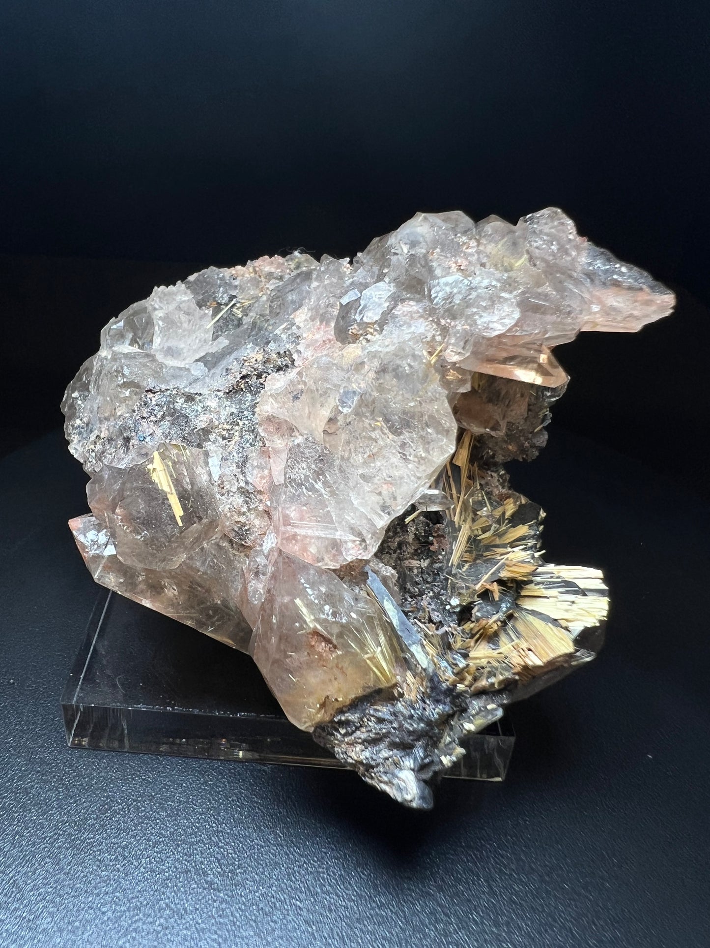 Amazing Rutile With Hematite And Quartz Specimen From Novo Horizonte, Bahia, Brazil- Collectors Piece, Crystal Healing