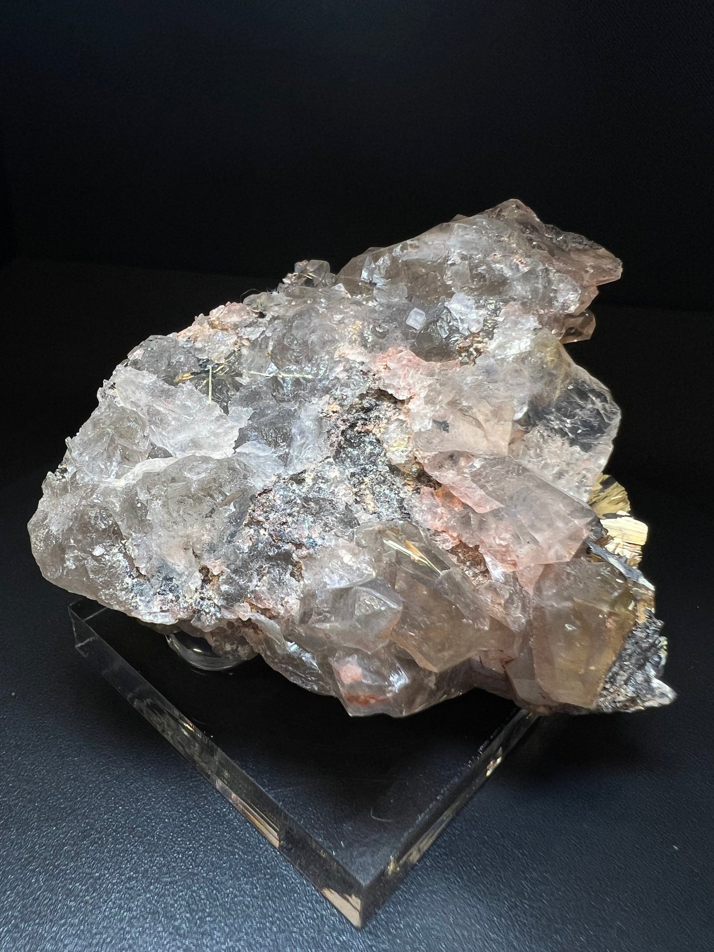 Amazing Rutile With Hematite And Quartz Specimen From Novo Horizonte, Bahia, Brazil- Collectors Piece, Crystal Healing