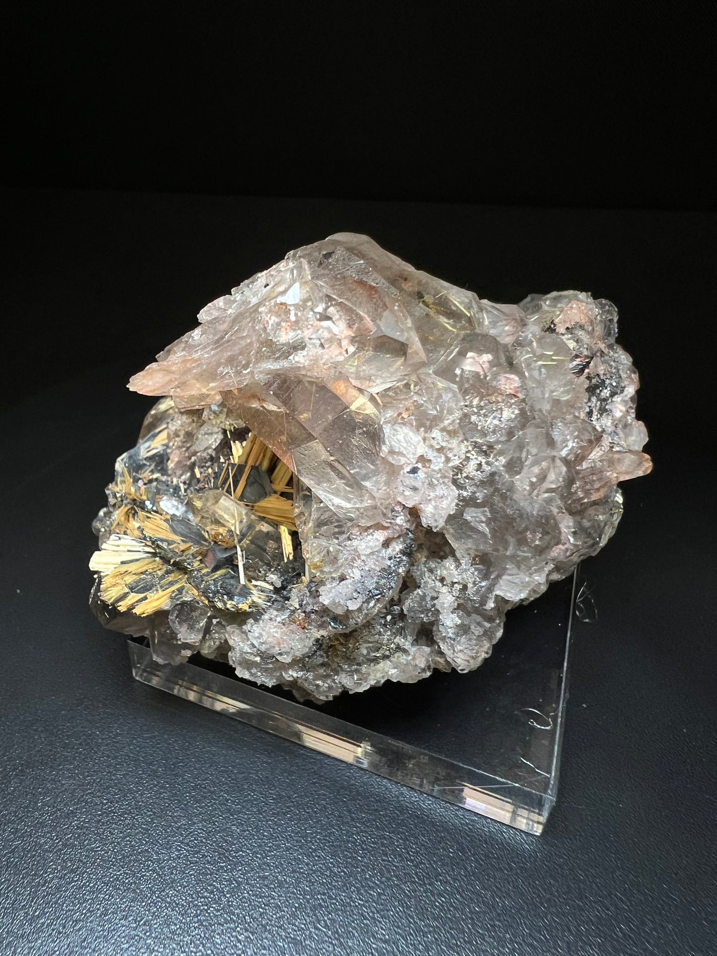 Amazing Rutile With Hematite And Quartz Specimen From Novo Horizonte, Bahia, Brazil- Collectors Piece, Crystal Healing