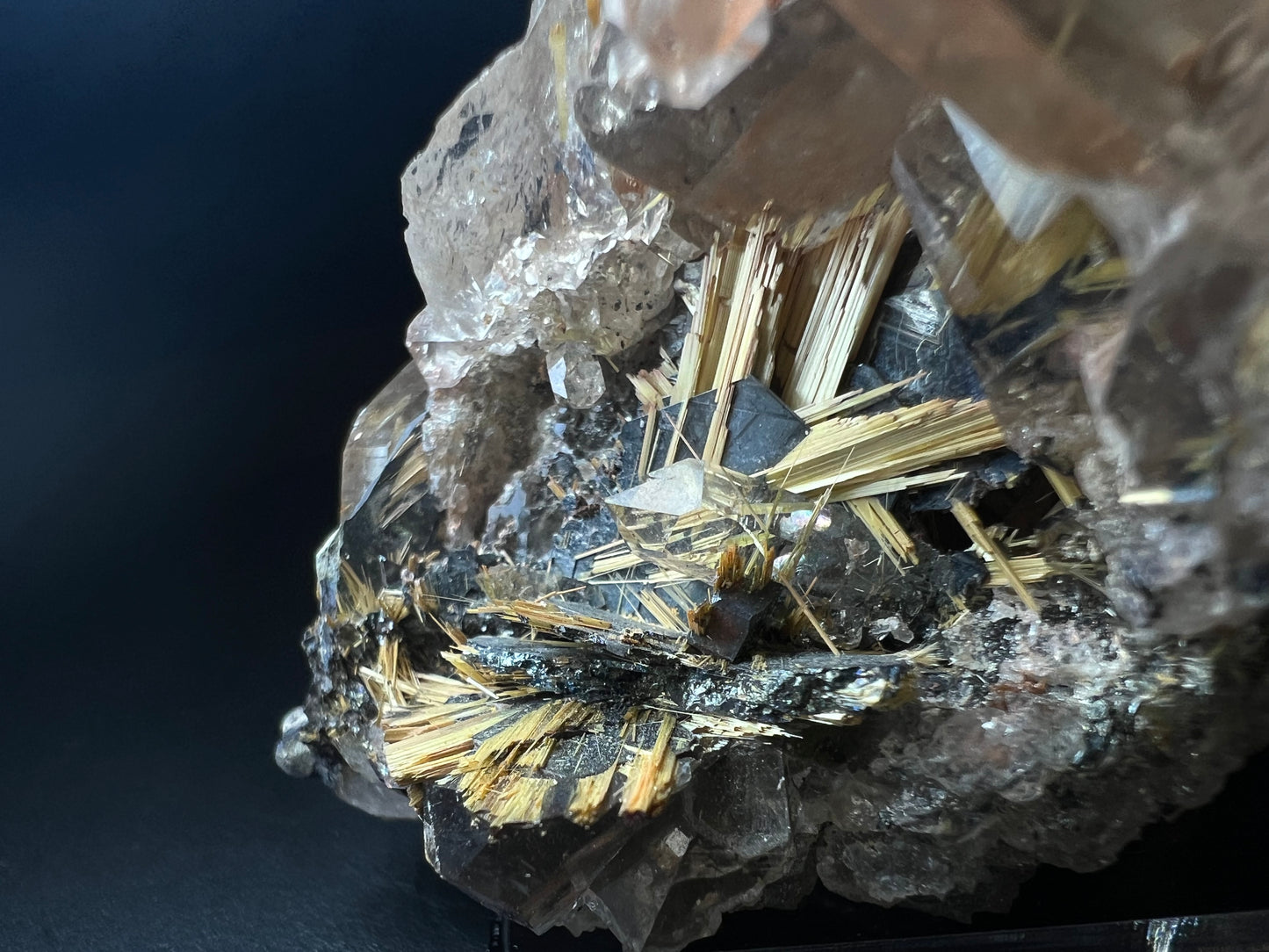 Amazing Rutile With Hematite And Quartz Specimen From Novo Horizonte, Bahia, Brazil- Collectors Piece, Crystal Healing