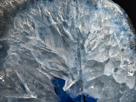 A Pair of Polished Blue Agate Bookends Statement Piece Home Décor