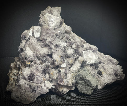 Purple Fluorite Cluster With Galena On Matrix From UK Purple Rain Pocket Mine