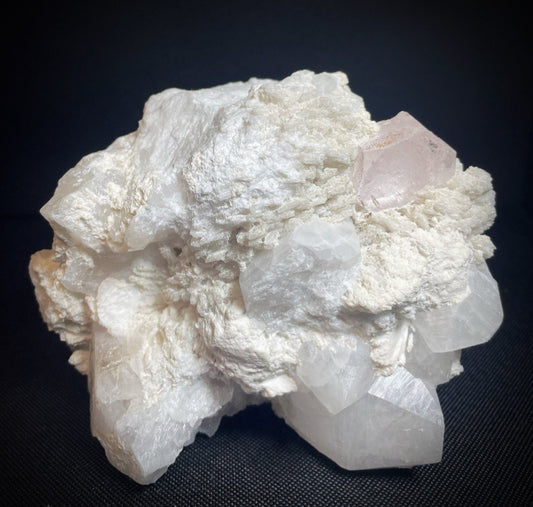 Rare Natural Perfect Morganite Perched On Quartz and Mica Collectors Specimen Statement Piece From Afghanistan