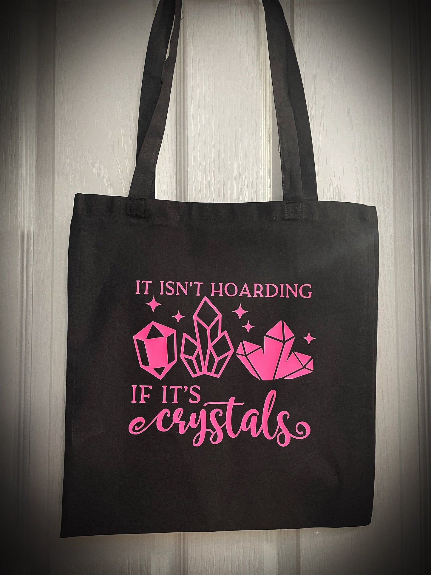 Unique Crystal Quote Pink Tote Bags Perfect Gift (It isn't hoarding if its crystals)