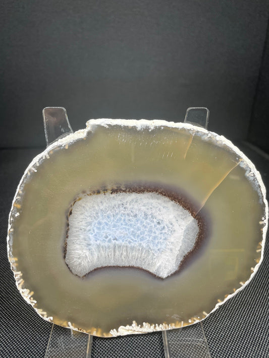 Brown and White Agate slice coaster statement piece home décor