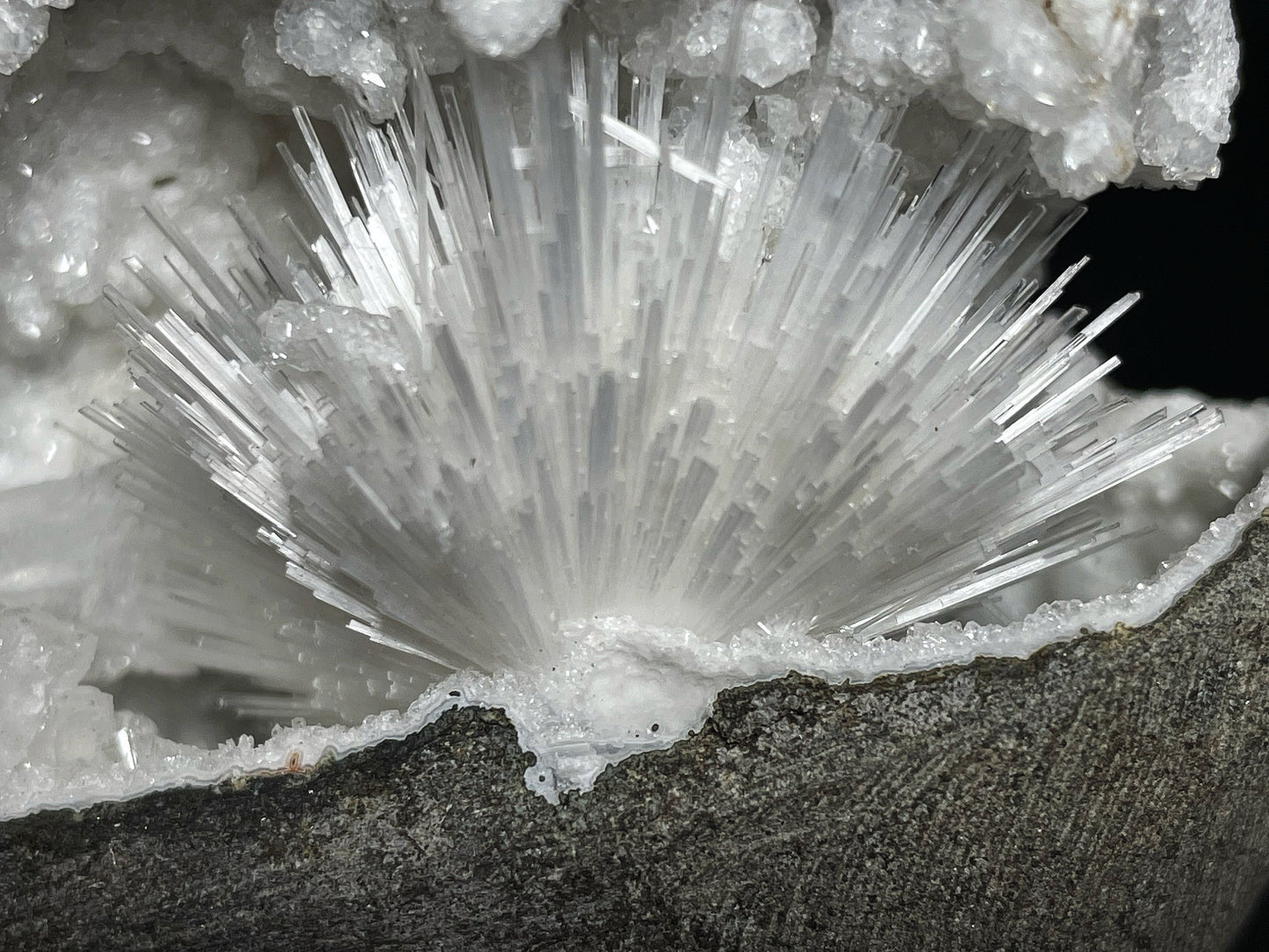 Outstanding Natural Delicate Scolecite And Chalcedony Geode From Aurangabad, Maharashtra, India