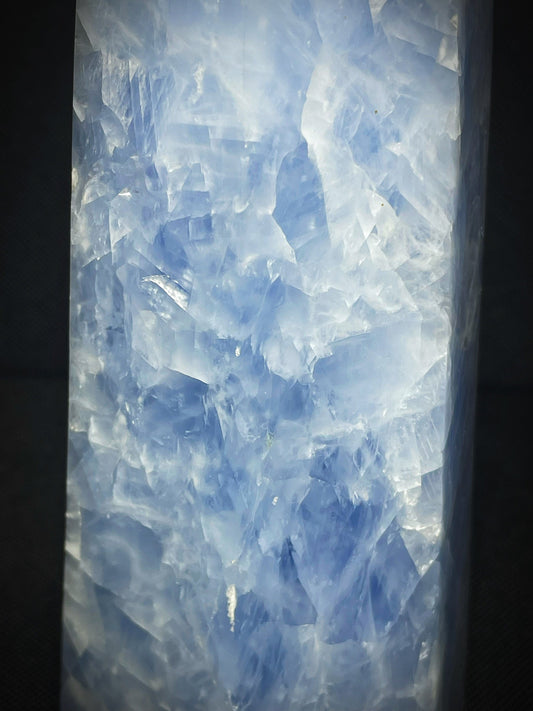 Outstanding Natural Blue Calcite Prism Free Standing Home Décor Statement Piece From Madagascar