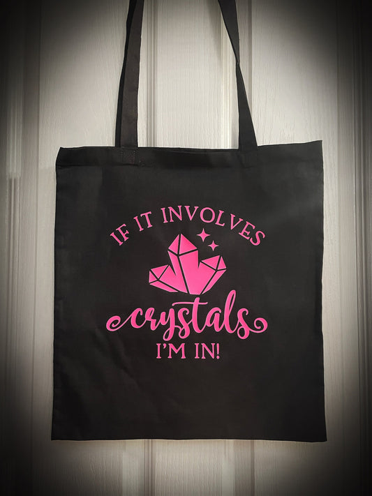 Unique Crystal Quote Pink Tote Bags Perfect Gift ( if it involves crystals I'm in)