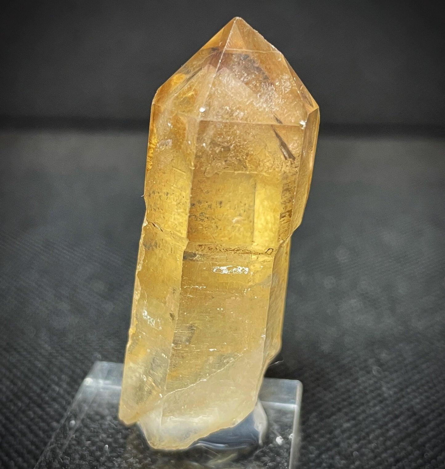 Rare Natural Exceptional Elestial Clear Quartz Clay Inclusion Point Sceptre from Madagascar Collectors Piece Statement Piece Home Decor