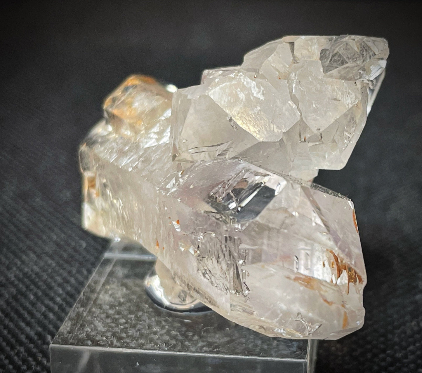 Rare Natural Exceptional Elestial Window Clear Quartz Clay Inclusion Sceptre from Madagascar Collectors Piece Statement Piece Home Decor