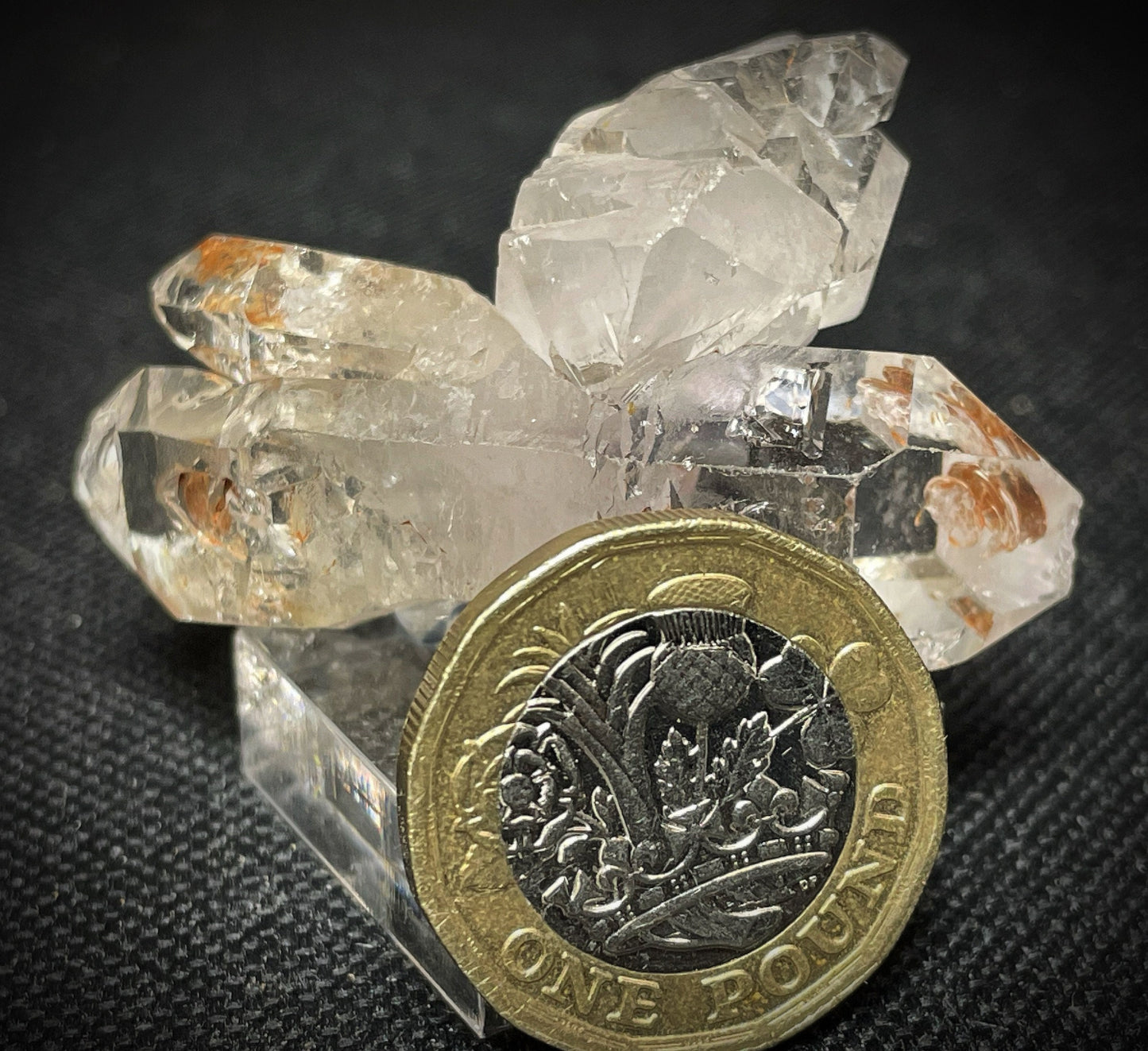 Rare Natural Exceptional Elestial Window Clear Quartz Clay Inclusion Sceptre from Madagascar Collectors Piece Statement Piece Home Decor