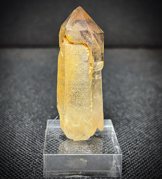 Rare Natural Exceptional Elestial Clear Quartz Clay Inclusion Point Sceptre from Madagascar Collectors Piece Statement Piece Home Decor