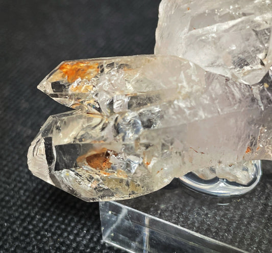 Rare Natural Exceptional Elestial Window Clear Quartz Clay Inclusion Sceptre from Madagascar Collectors Piece Statement Piece Home Decor