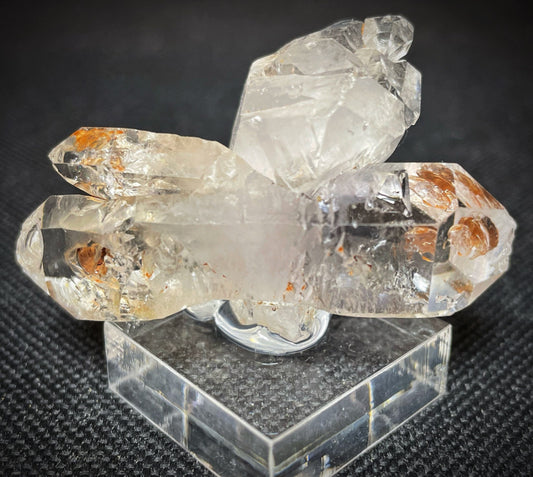 Rare Natural Exceptional Elestial Window Clear Quartz Clay Inclusion Sceptre from Madagascar Collectors Piece Statement Piece Home Decor