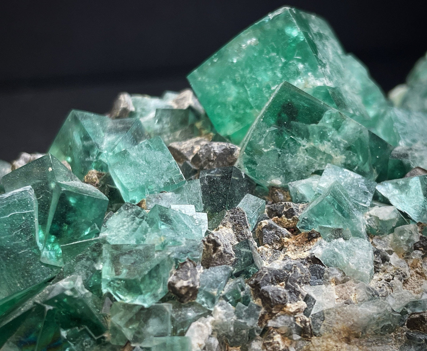 Gorgeous Green Fluorite Cluster And Galena on Matrix From The UK- Collectors Piece