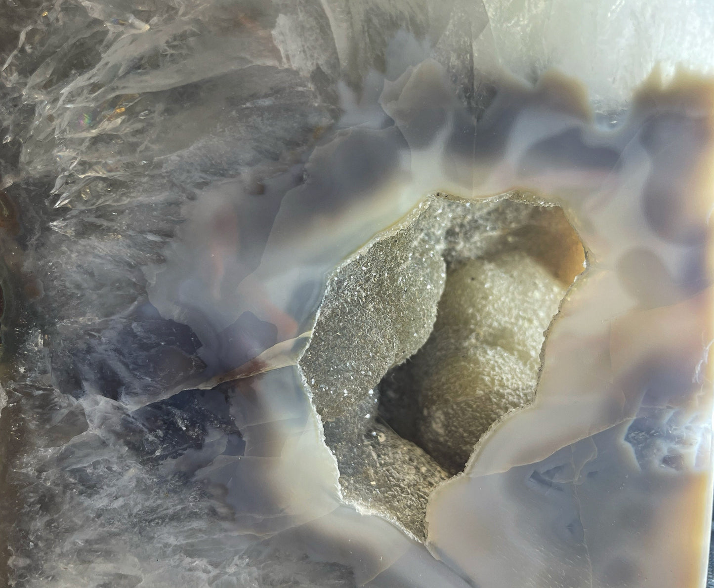 A Pair of Polished Druzy Agate Geode Bookends Statement Piece Home Décor