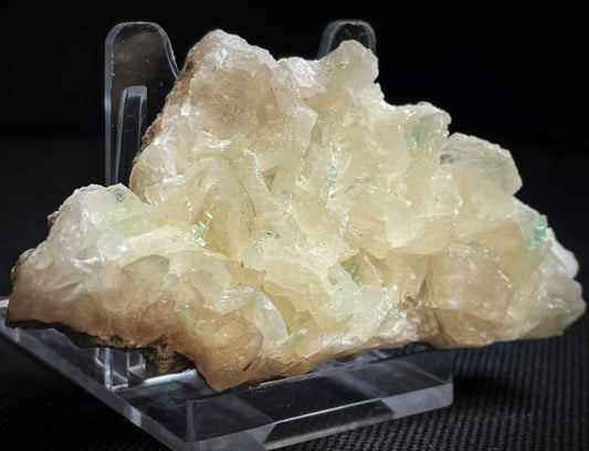 Green Apophyllite With Stilbite Specimen From Jalgaon District Maharashtra India Collectors Piece