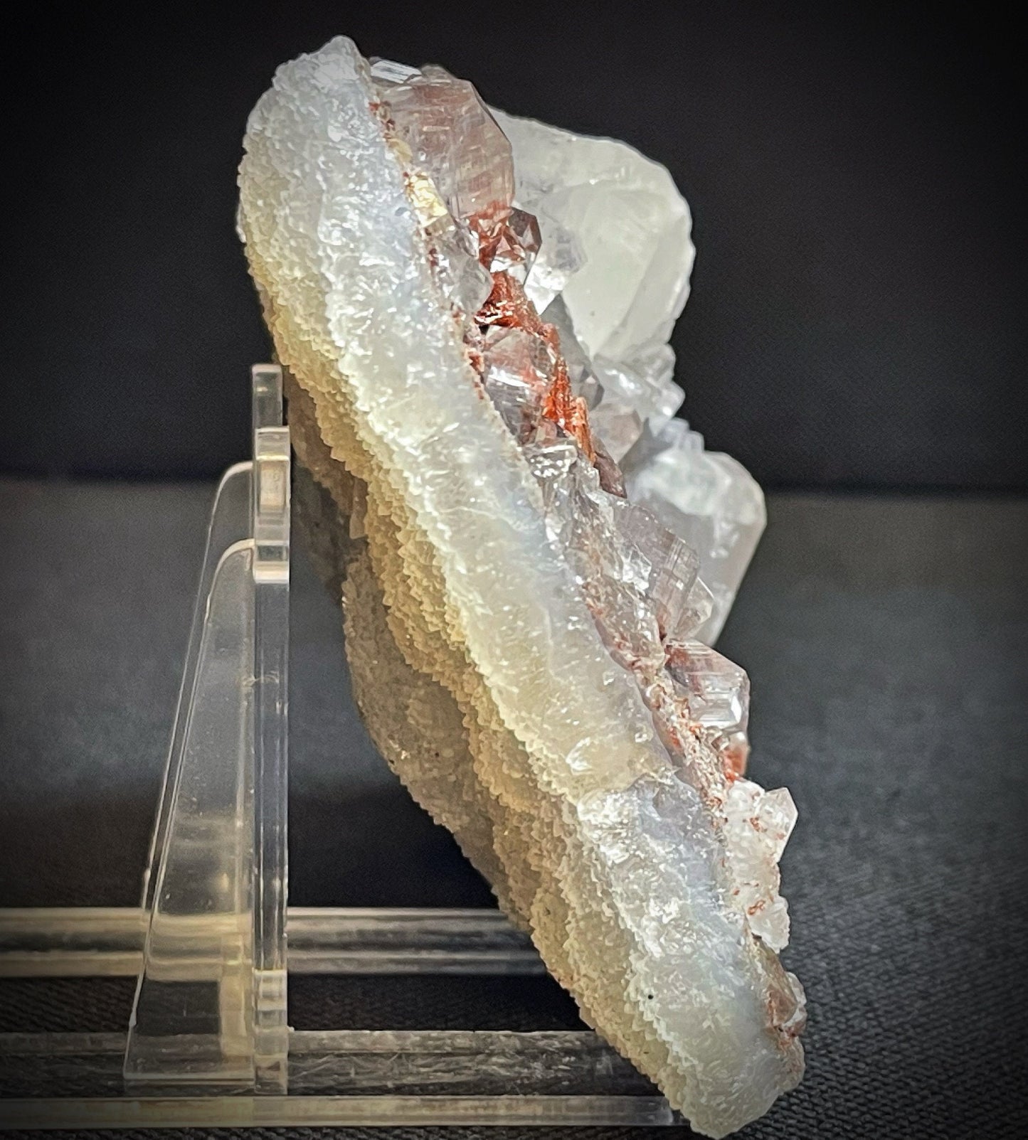 Double Sided Druzy Apophyllite And Stilbite From Jalgaon District Maharashtra India, Crystal, Home Décor, Collectors Piece