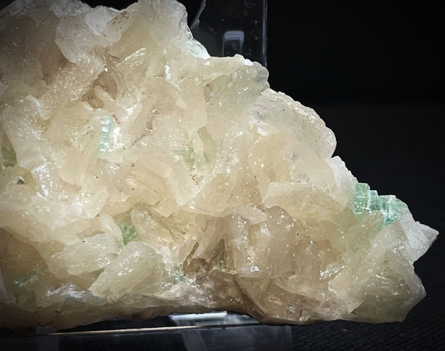 Green Apophyllite With Stilbite Specimen From Jalgaon District Maharashtra India Collectors Piece